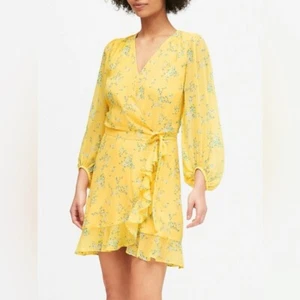 Vestido Banana Republic con volantes, amarillo floral - Imagen 1 de 6