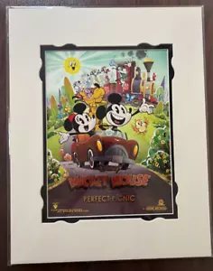 Disney Print - Mickey Mouse in Perfect Picnic NIP Matte Boarder 14 x 18 - Picture 1 of 7