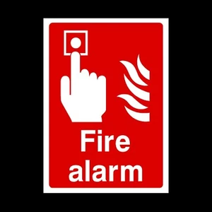 Letrero o pegatina de plástico de alarma contra incendios - A6 A5 A4 (FE8) - Imagen 1 de 1