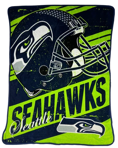 Seattle Seahawks Blanket Fuzzy 25.5 x 51 NFL Football Sports Team Gift Clean Cover
