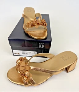 Naturalizer Jupiter Bronze Pearl Women's Sandals Heels Size 9 Wide New In Box - Picture 1 of 9
