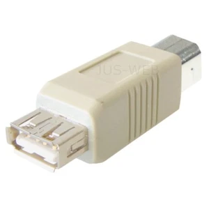 USB 2.0 Adapter Typ A Buchse Kupplung auf B Stecker Drucker Scanner Router grau - Bild 1 von 1