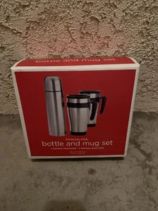 3-teiliges Flaschen- und Becher-Set aus Edelstahl - Bild 1 von 2