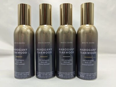 Qty (4) White Barn Mahogany Teakwood Concentrated Room Spray 1.5 oz