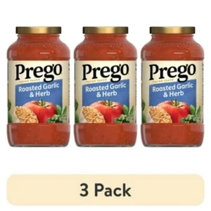 (3 pack) Prego Italian Tomato Pasta Sauce with Roasted Garlic & Herbs, 24 oz Jar - Picture 1 of 5