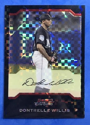 2004 Bowman Chrome Xfractor Dontrelle Willis 129/172 #54 Marlins *Rare* - Image 1 of 3