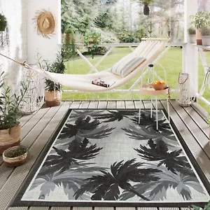 Rugshop Outdoor Rug Tropical Floral Border Flatweave Indoor Outdoor Carpet 5x7 - Picture 1 of 11