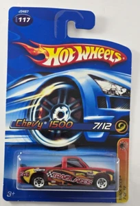 Hot Wheels 2006 #117 Track Aces 7/12 (2006) Red Chevy 1500 Toy Truck #117 - Picture 1 of 6