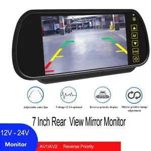 7In Car LCD Mirror Monitor Vehicle Parking Screen Auto Display for Backup Camera - Picture 1 of 8