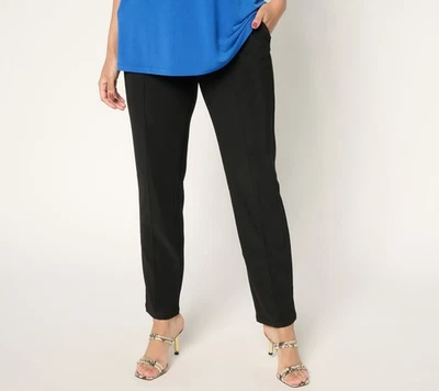 Women with Control Women's Petite Pants PL Euro Knit Straight Leg Black A681244 - Image 1 of 4