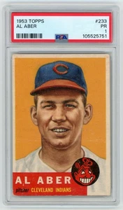 1953 Topps #233 Al Aber Cleveland Indians Card PSA 1 PR (65337) - Foto 1 di 2