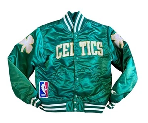 Vintage Boston Celtics Starter Jacket Yourh Sm Green Satin Bomber NBA 80's - Picture 1 of 8