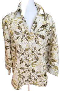 Camicia donna Harvé Benard XL stampa floreale manica lunga con bottoni - Foto 1 di 6