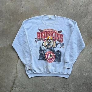 90s Looney Tunes Taz Washington Redskins 1992 Cartoon Sweatshirt AN61919 - Bild 1 von 2