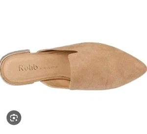 Rohb Maison Kunstleder Pantoletten Slipper Schuhe Flats Tam Beige Größe 8M Neu - Bild 1 von 14