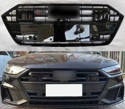 Para Audi A7 a S7 RS7 2019-2022 Grelha de malha de para-choque dianteiro furo Acc - Imagem 1 de 2