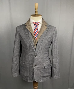 AllSaints Men's Gray Lined Wool Blazer Sportcoat Jacket Size 36 - Picture 1 of 11