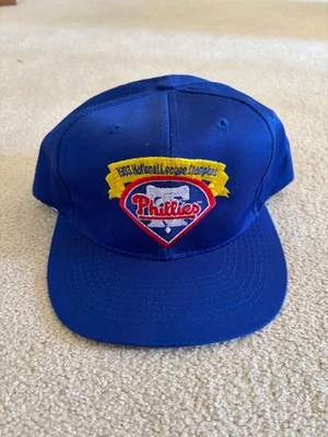 NEW Vintage Philadelphia Phillies 1993 NL Champions Texaco Blue Snapback Hat - Image 1 of 4