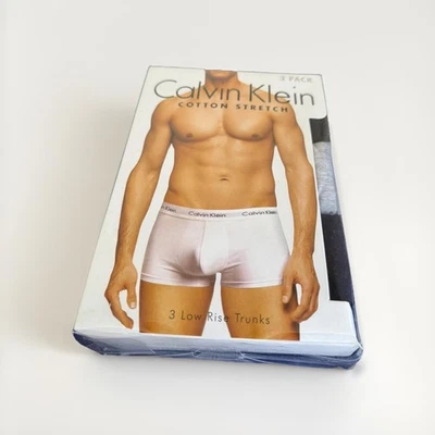 CALVIN KLEIN CK Boxers 3PK Mens Trunks BLUE GREY BLACK Classic