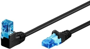3x CAT 6A Patchkabel 1x 90° gewinkelt, U/UTP, Schwarz; CAT 6A Patchkabel 1x 90° - Afbeelding 1 van 4