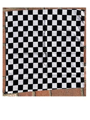 Vintage 80's SKA Bandana Checkered Black & White Handkerchief - Image 1 of 2