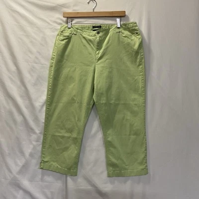 Pantalones Capri Crazy Horse Liz Claiborne Elastizados Verde Claro Talla 16 Foto 1 de 4