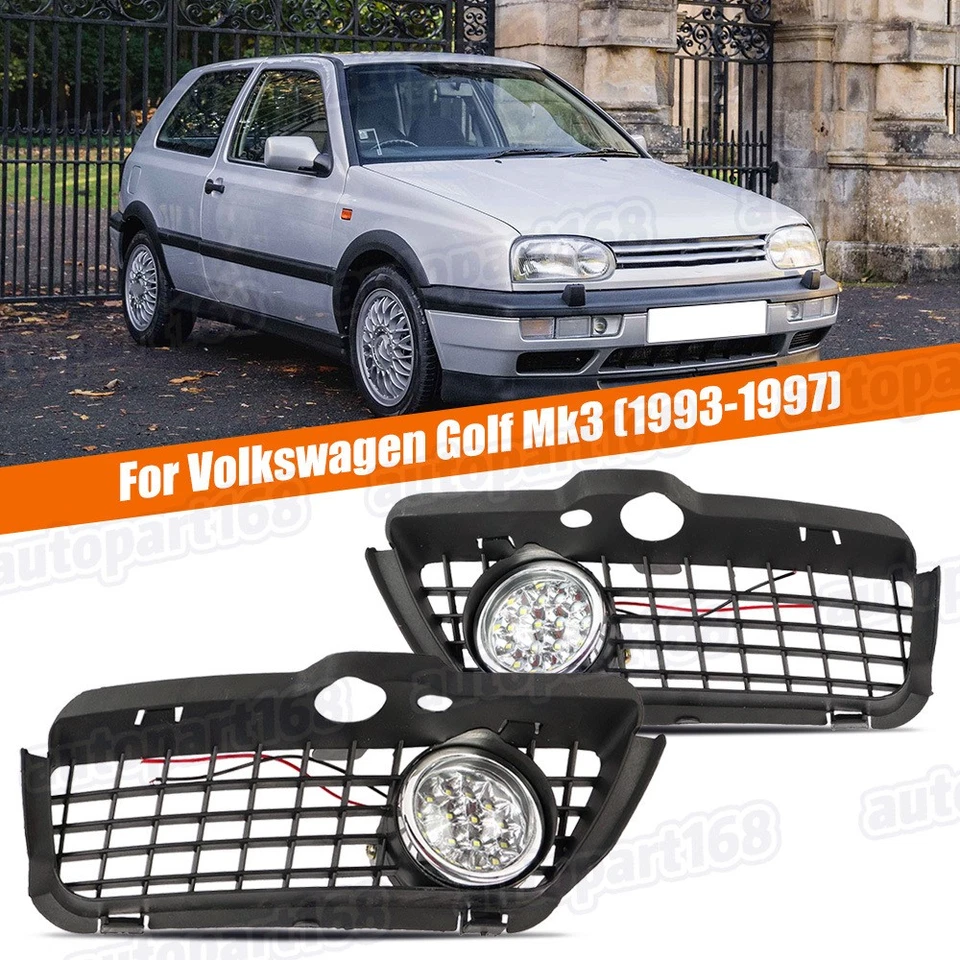 Juego de pares de luces antiniebla LED + parachoques delantero para Volkswagen Golf 3 1993-1997 Foto 1 de 4