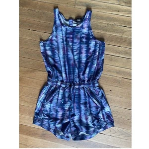 Athleta Girl On the Go Romper in Shoreline Shibori Enchanted Blue Size Medium - Picture 1 of 4