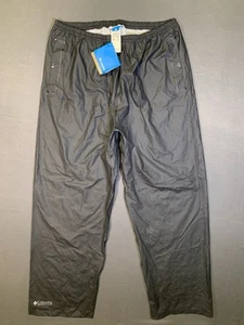 COLUMBIA BLACK SHELTER COVE PANTS 100% WATERPROOF HIKING FISHING MENS 2XL 36X34 - Picture 1 of 11