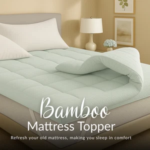 Bambus Matratzenauflage 10 cm extra dick Hotelqualität Matratzenauflage UK - Bild 1 von 6