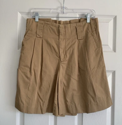 Maeve Anthropologie 短裤女式 4 卡其色长款纸袋高腰 — 第 1/4 张图片