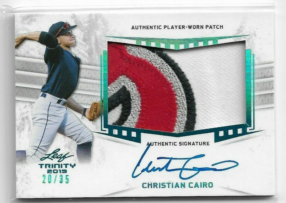 Christian Cairo 2019 Leaf Trinity Patch PLATINUM AUTO /35 Indians - Image 1 of 1