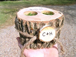 Personalized Ring bearer box, Rustic wedding pillow alternative CH - Picture 1 of 11