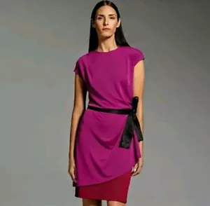 Authentic $225 Narcisco Rodriquez Cap Sleeve Wrap Front Midi Dress, $225 Size XS - Picture 1 of 4