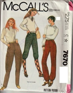 OOP McCalls 7670 Reitreithose Reitsport Schnittmuster fehlt Größe - Bild 1 von 2