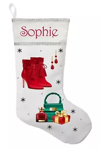Fashion Christmas Stocking, Personalized Fashion Stocking, Fashionista Gift - Picture 1 of 2