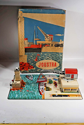 Vintage 1950's Joustra France - Gare Maritime Mechanisches Blechspielzeug In Box • 169.99€