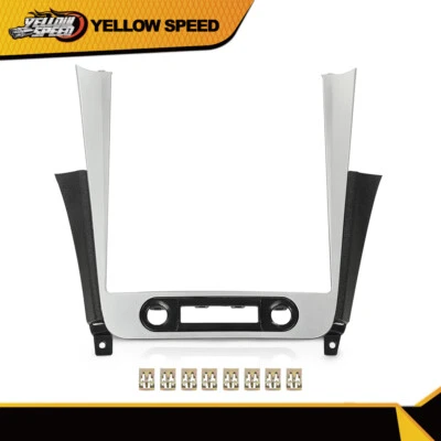 Fit For 2008-2012 Chevy Malibu Center Radio Dash Bezel Trim Panel Silver/Black - Image 1 of 4