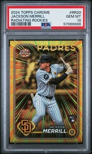 2024 Topps Chrome Radiating Rookies #RR20 Jackson Merrill RC PSA 10 (pop 24) - Picture 1 of 2