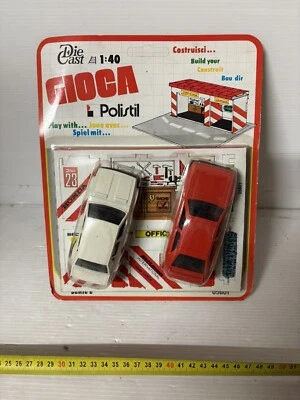 POLISTIL GIOCA 1:40 SET 2 MACCHININE DIE CAST VINTAGE - Immagine 1 di 4