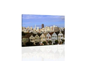 San Francisco Painted Ladies Houses - CANVAS OR PRINT WALL ART - Picture 1 of 2