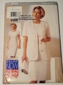  S&S-4568 Jacket Dress Sewing Pattern See & Sew Size 12-14-16 Uncut - Imagen 1 de 4