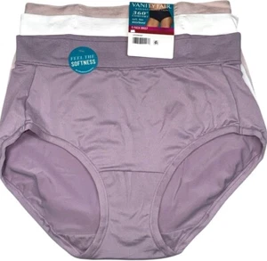 VANITY FAIR Radiant 3-Pair Brief 360 Comfort Underwear Panty Polyester Size L/7 - Picture 1 of 5