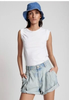 Pantalones Cortos One Teaspoon Kansas Street Walker Años 80 Cintura Alta Denim Shorts 24 Foto 1 de 4