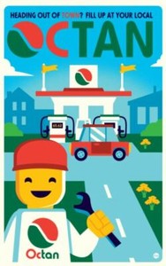 Original LEGO Art Town Gas Stop Shop 6562 11"x17" Poster Dave Perillo