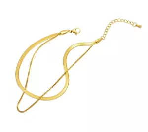 18K GOLD PLATED STAINLESS STEEL NECKLACE, INTENSITY Hypoallergenic - Picture 1 of 2