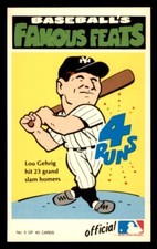 1972 Fleer Laughlin Famous Feats Baseball #5 Lou Gehrig VG/EX