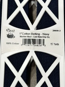 Dritz Cotton Belting 1"X15yd Navy Blue Strapping 28600-3 - Picture 1 of 3