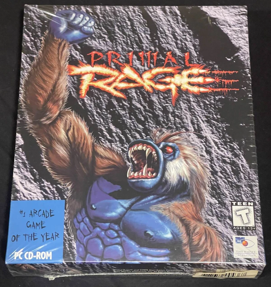 RARE PRIMAL RAGE BIG BOX SEALED PC CD-ROM GAME 1995 ATARI - Image 1 of 4