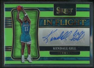2021-22 KENDALL GILL 51/99 AUTO PANINI SELECT GREEN IN FLIGHT AUTOGRAPHS